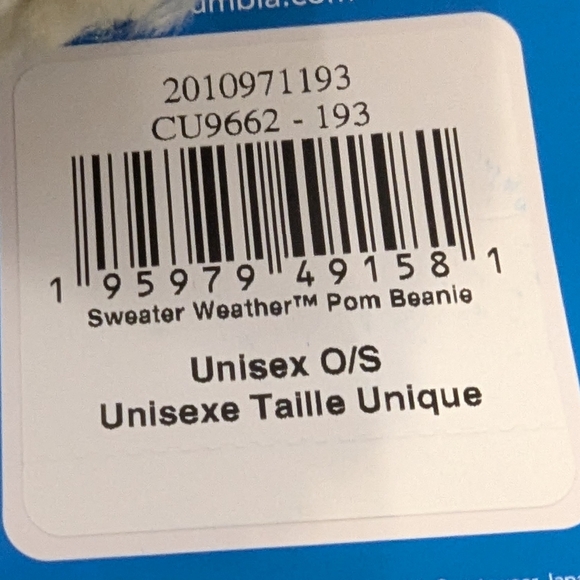 Columbia Unisex Sweater Weather Palmer Peak Pom Beanie Cream & gray - Picture 9 of 12